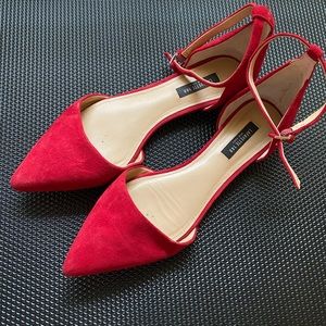 Lafayette 148 New York Red Suede Flats